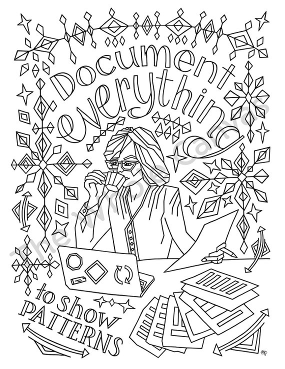 Document Everything Coloring Page | Etsy