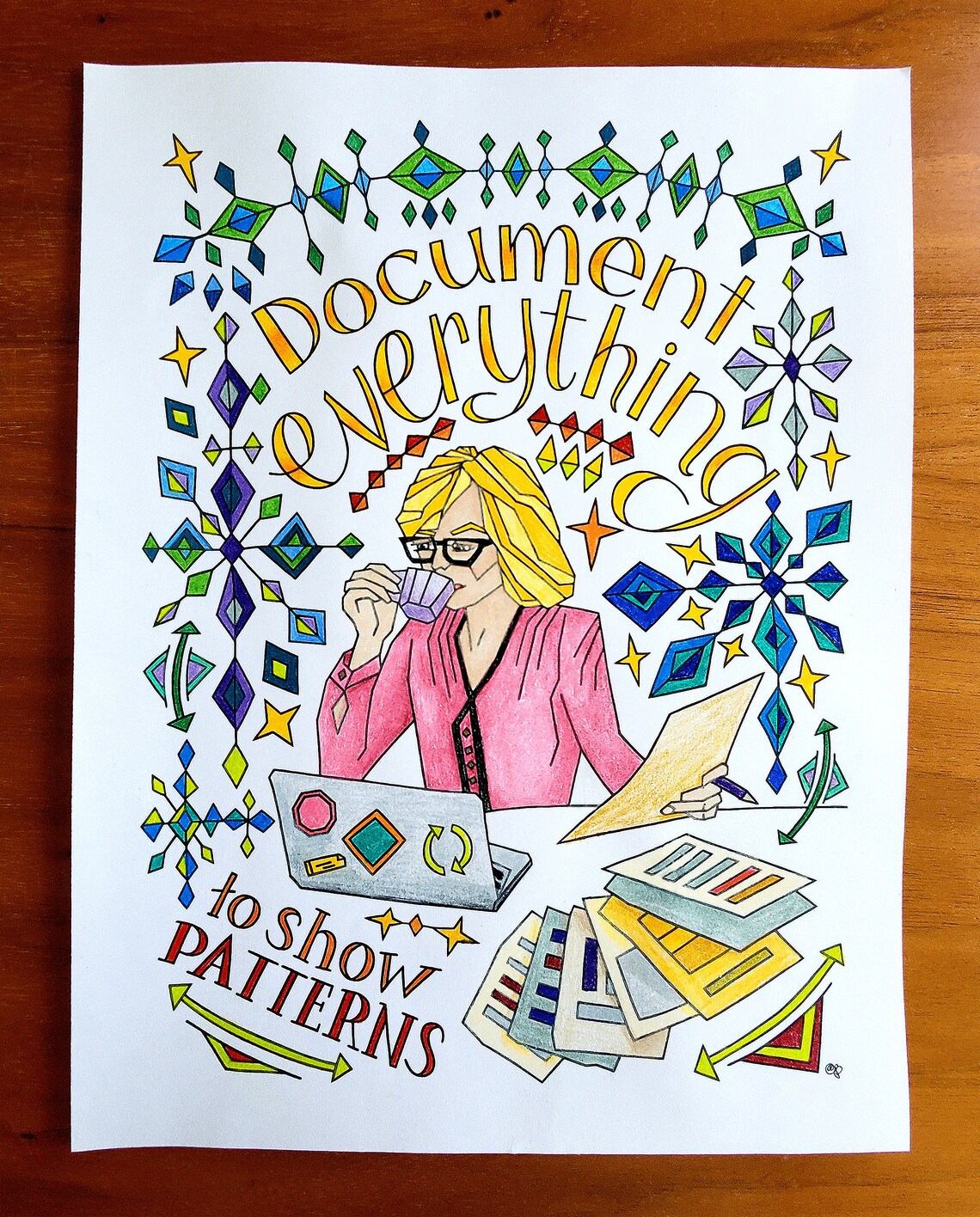 Document Everything Coloring Page Downloadable Print for Motivation and ...