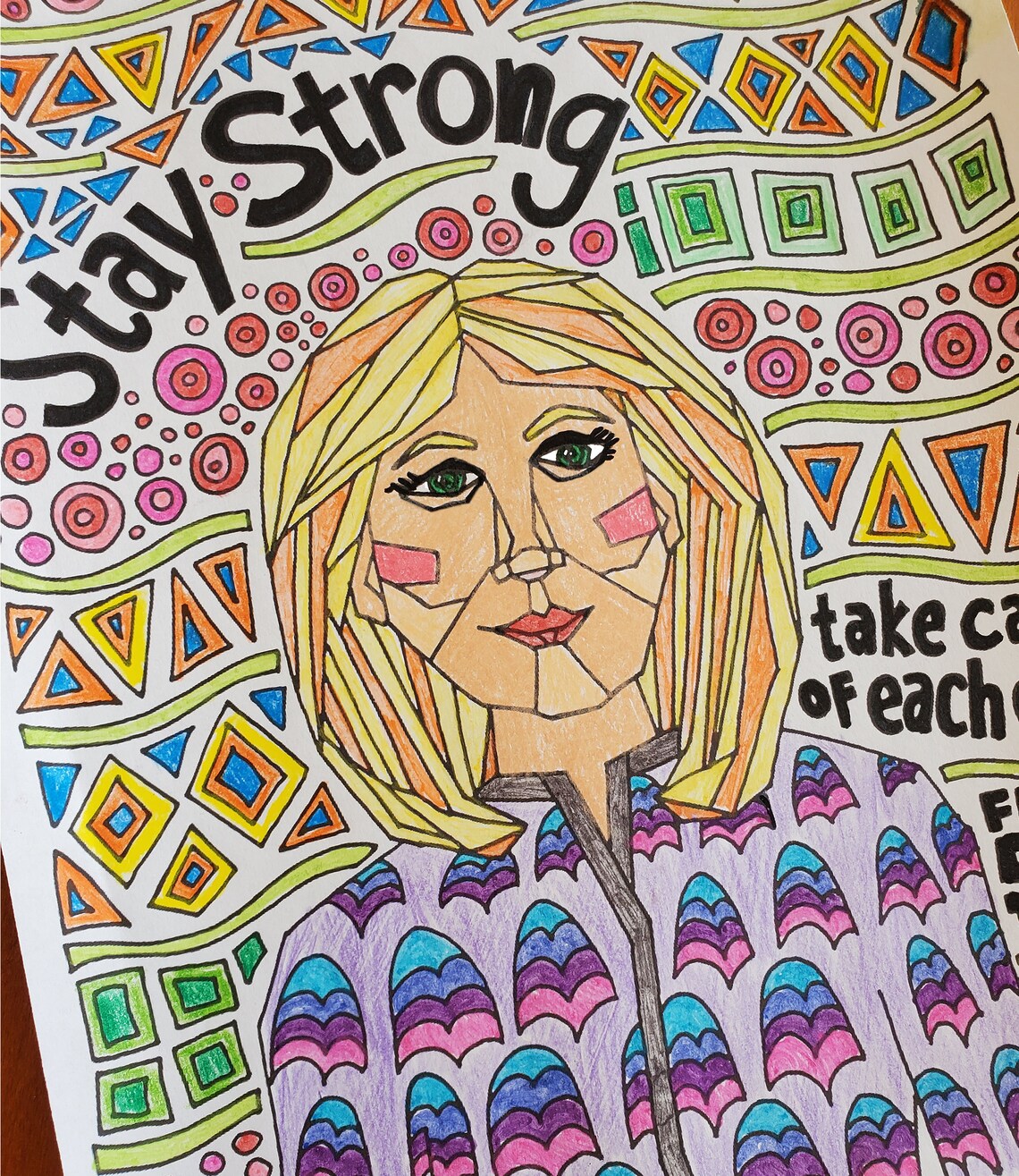 Stay Strong Coloring Page Downloadable Print for Wall Decor and Stress Relief - Etsy