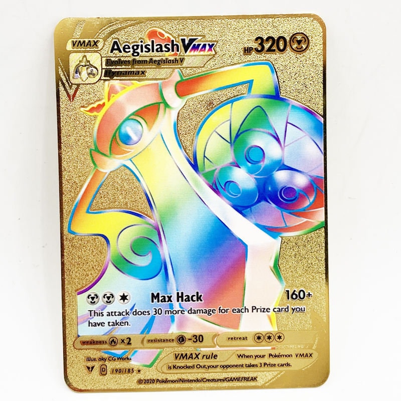 11-110pcs Pokemon Flash Rainbow Cards Gold Silver Shiny Vmax GX EX