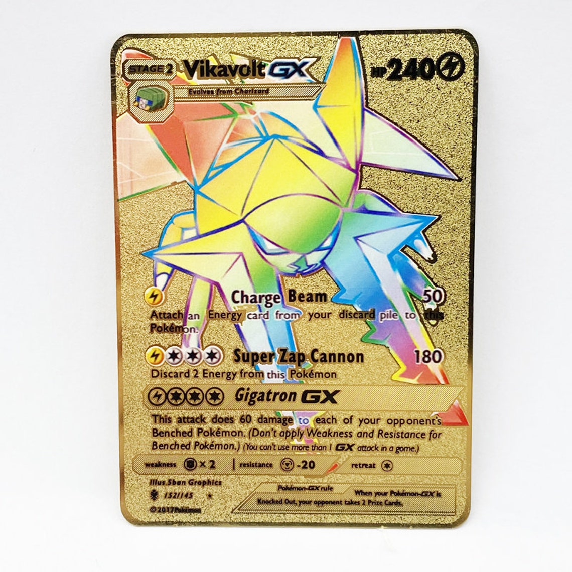 Rare MetaI Vikavolt Pokemon Card GX/EX/Mega/V/Vmax