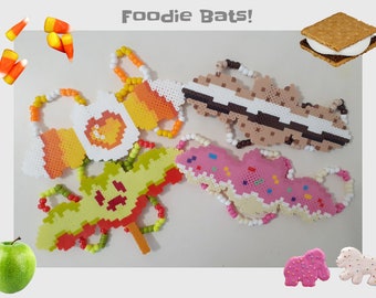 Foodie Bats! Perler Necklaces