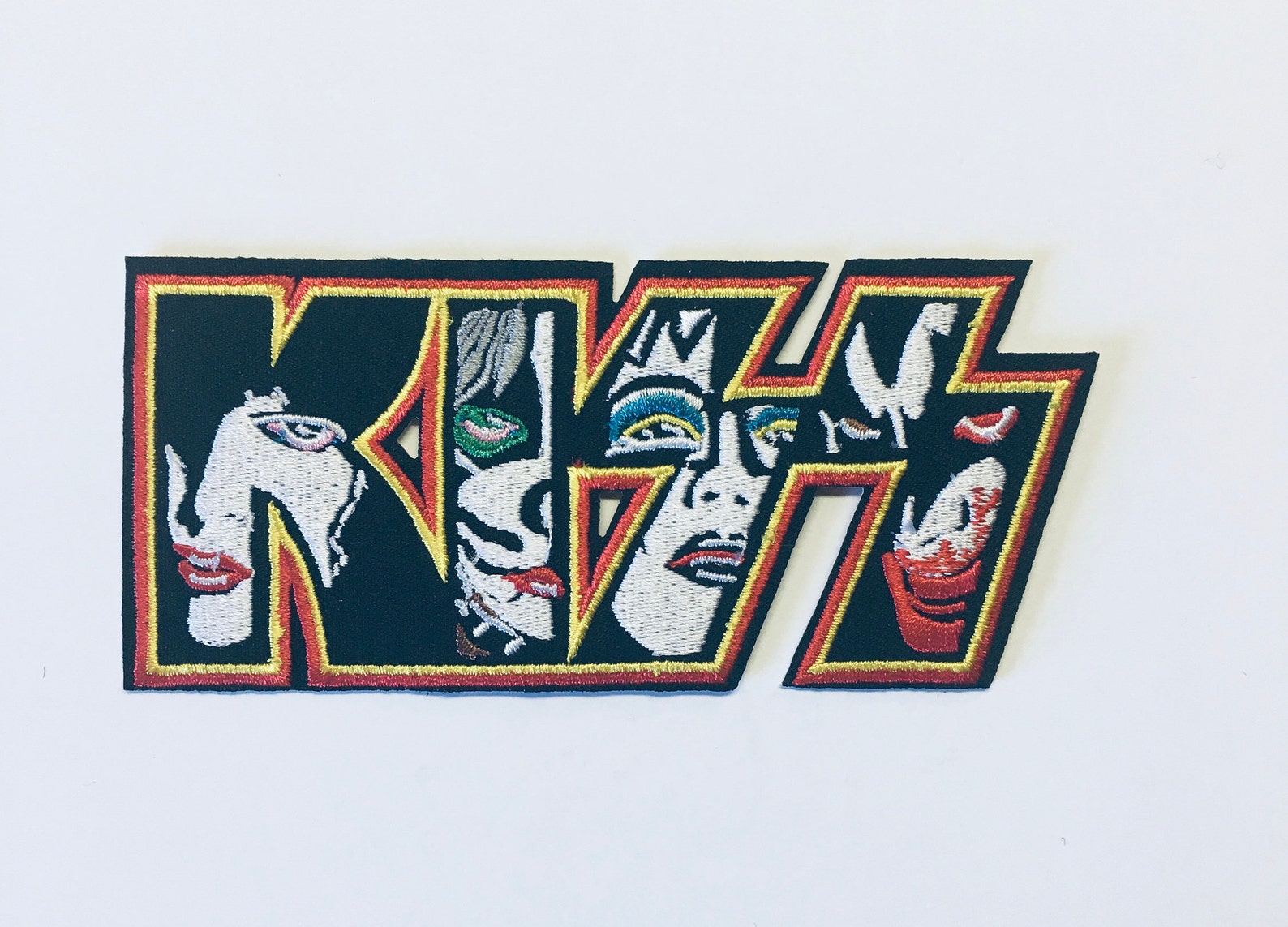 KISS Embroidered Iron on patch 4.5x 2.5 Etsy