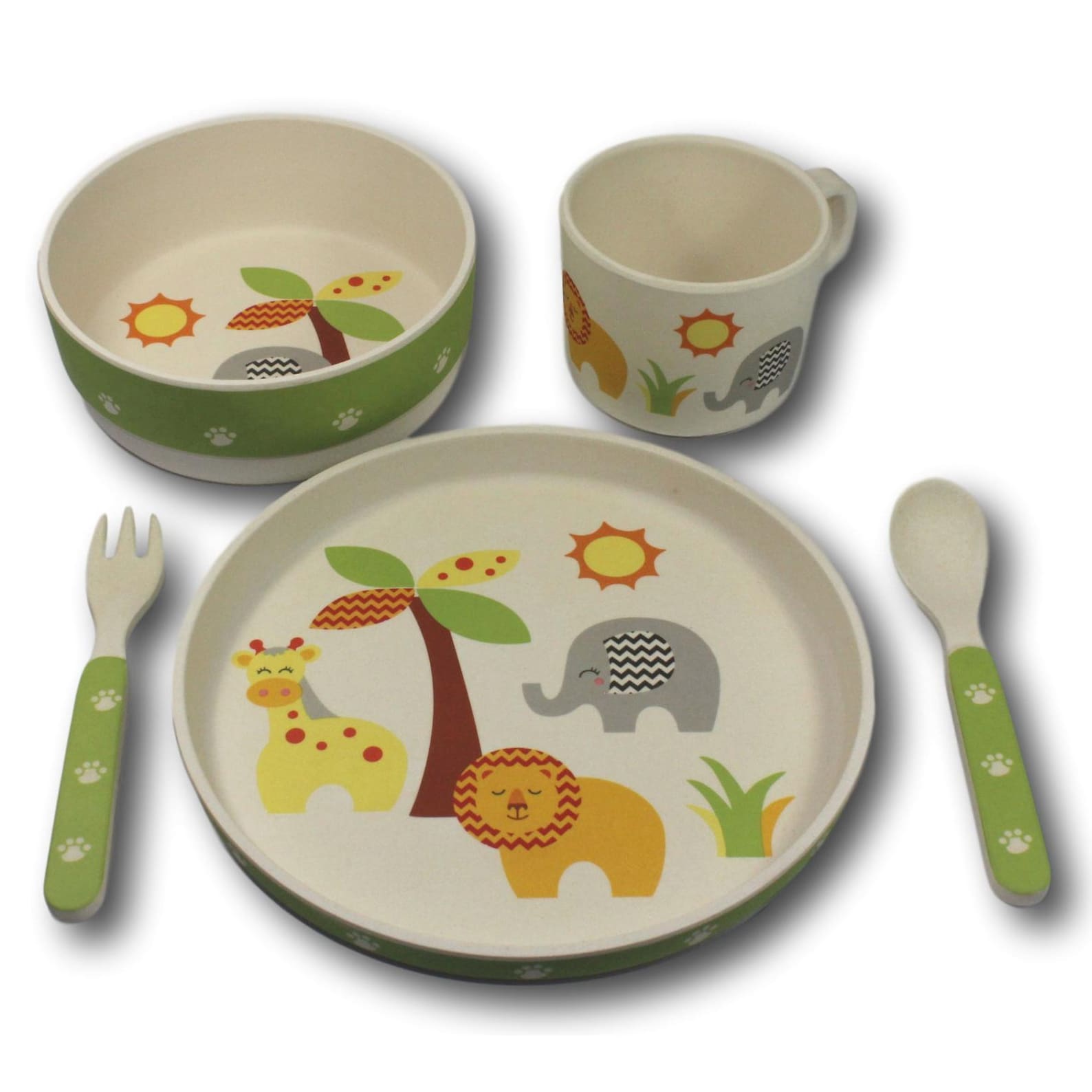 Kids ECO Bamboo SAFARI Dinnerware Set Etsy