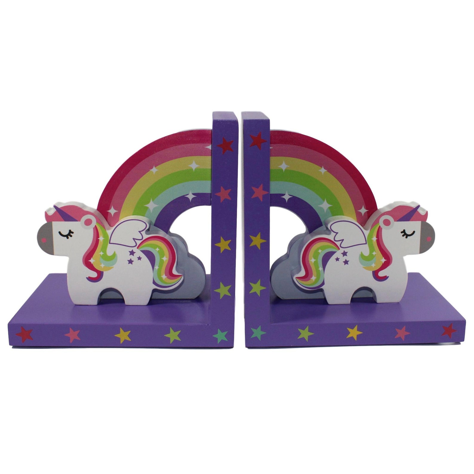 Nursery Bookend Wooden UNICORN Bookends Etsy