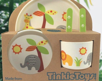 First Design Global BBVV80-S4A Safari Animals Kids Dinnerware Set Large Multicolor First Design Global BBVV80-S4A Safari Animals Kids Dinnerware Set Large Multicolor
