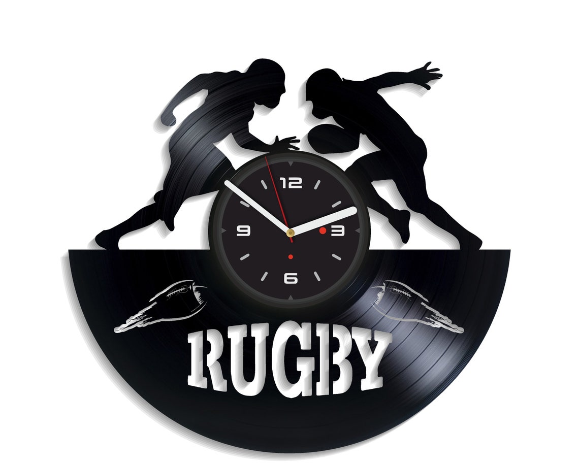 Vinil clock rugby wall clock vinyl art wall art christmass Etsy