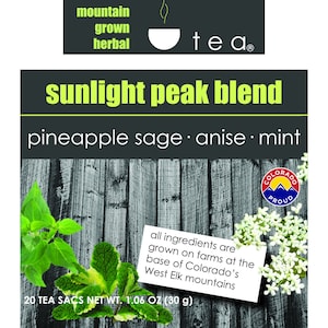 Sunlight Peak Blend - 20 Pouches of Apple-Mint-Lemon Balm Herbal Tea