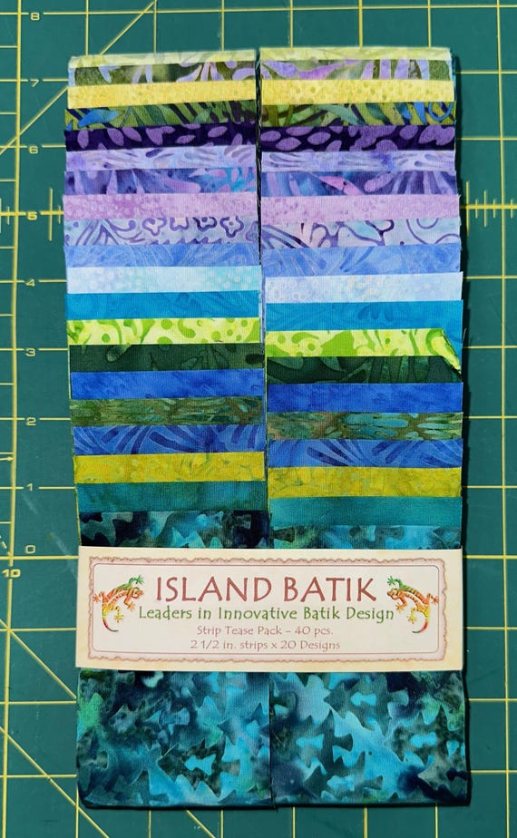 Hummingbird Batik 2.5" strips by Island Batiks - RARE FIND