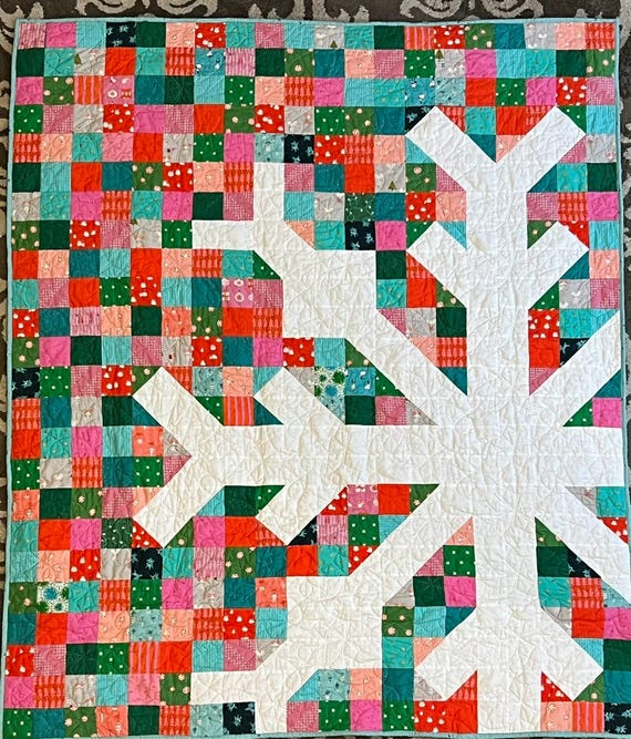 Modern Snowflake - Finished Quilt