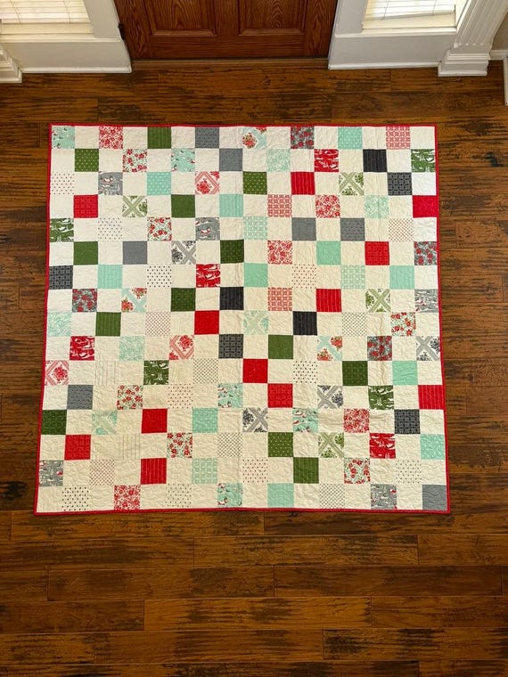 Quilt - Merry Little Christmas Simple Patchwork (Finished Quilt)