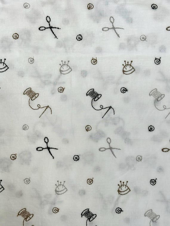 Notions (Neutral) - Embroidered Cotton