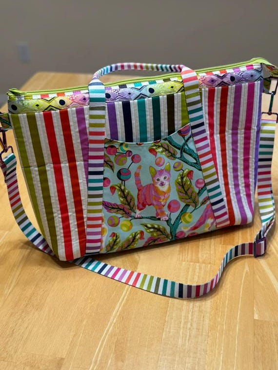 Oxbow Tote Bag - Tula Pink Tabby Road Deja Vu