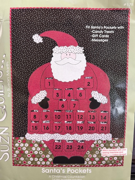 Santa's Pockets Advent Calendar Kit by Suzn Quilts  - RARE FIND