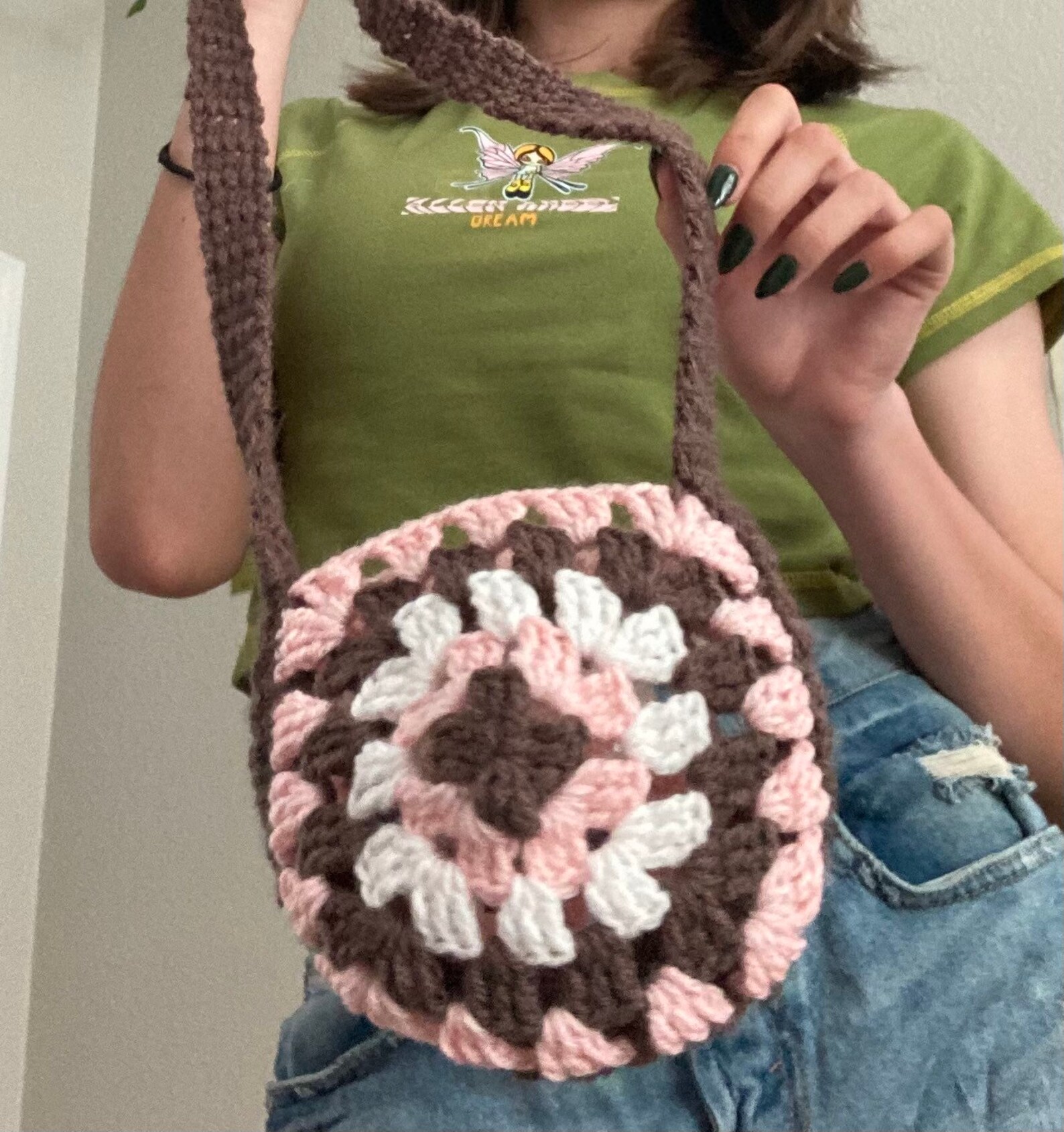 Crochet Granny Square Crossbody Bag Etsy