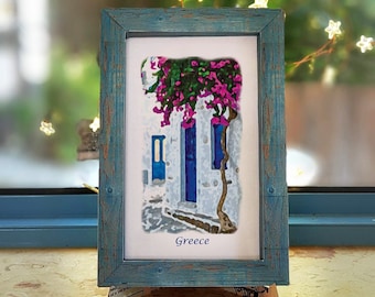 Decoración al lado de la ventana, aspecto de marco antiguo, bricolaje, marco hecho en casa a partir de una hoja de papel A4, regalo de origami simple