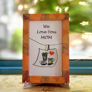 Moederdag, cadeau aan moeder, DIY, frame, origami frame, eenvoudige doe-het-zelf, fotolijst, 3D-kaart
