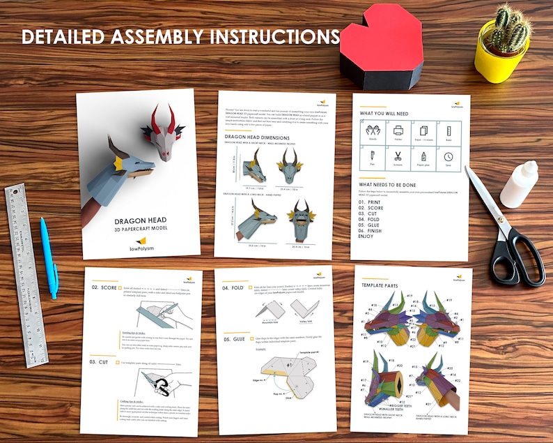 Paper dragon assembly instructions