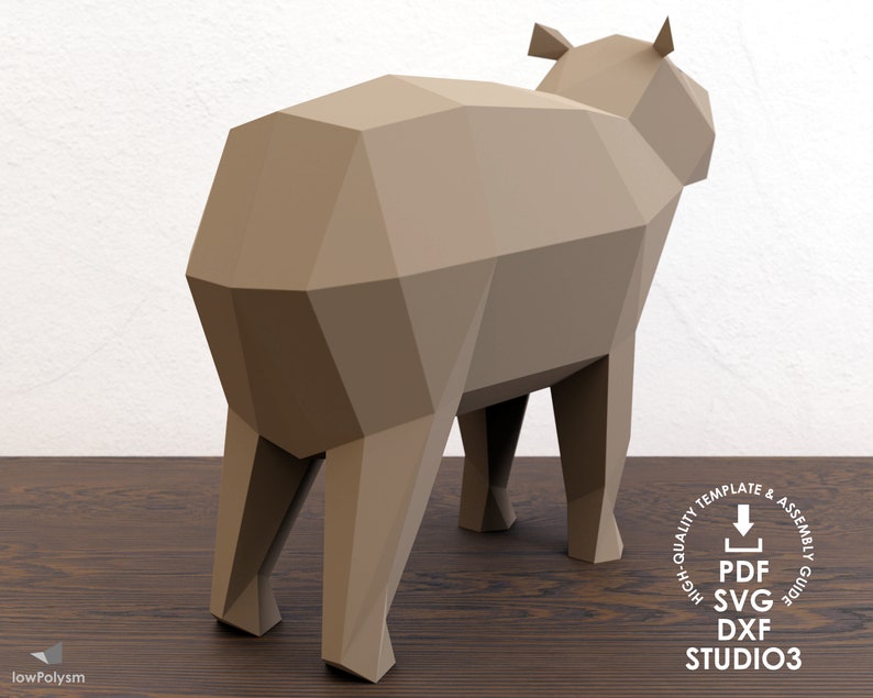 Capybara paper craft templates in PDF, SVG, DXF, STUDIO3 pattern