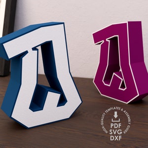 Graffiti 3d Letter Q lowPolysm Graffiti Letter Templates, Make Your Own Letter Sign, Letter Papercraft 3d, PDF / SVG / DXF Cut Templates