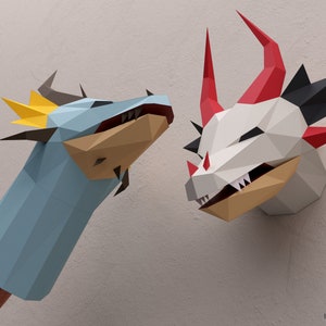 3d origami dragon sculptures