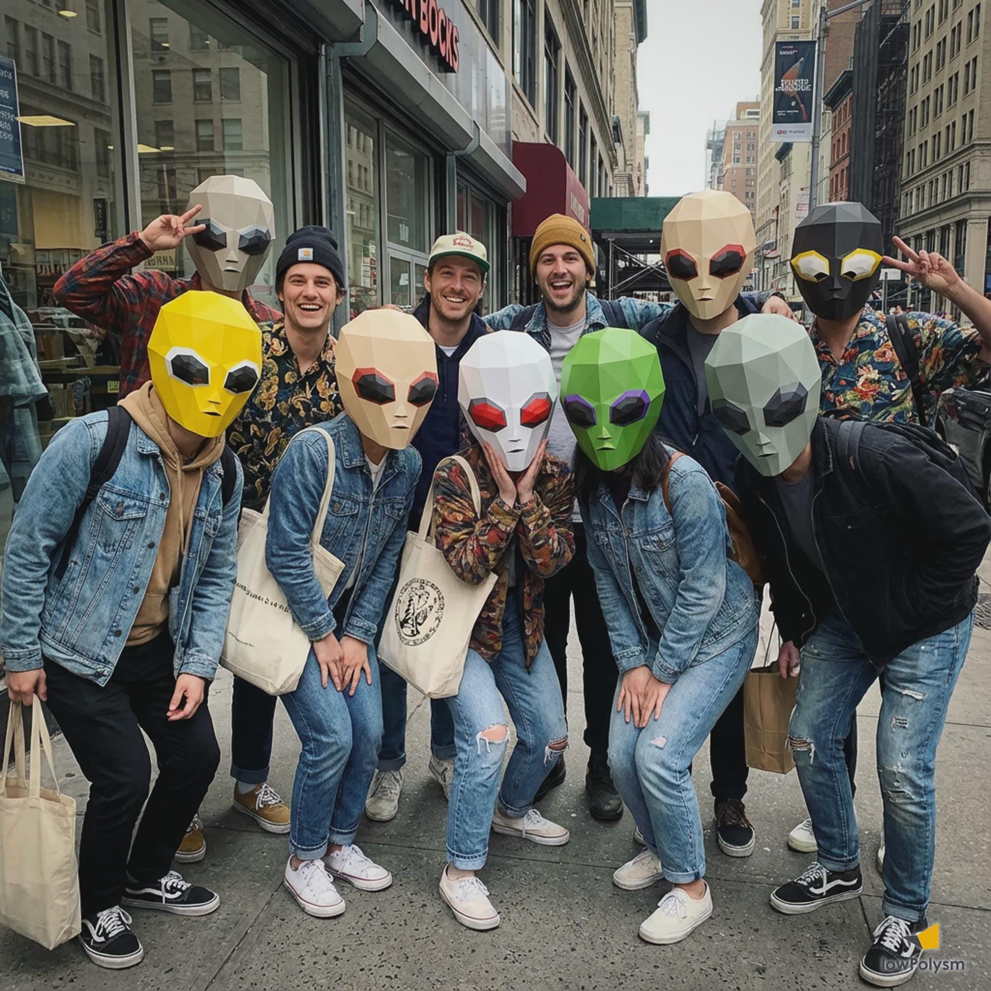 Alien Mask Template DIY Printable Mask, Papercraft 3D Template, Low ...
