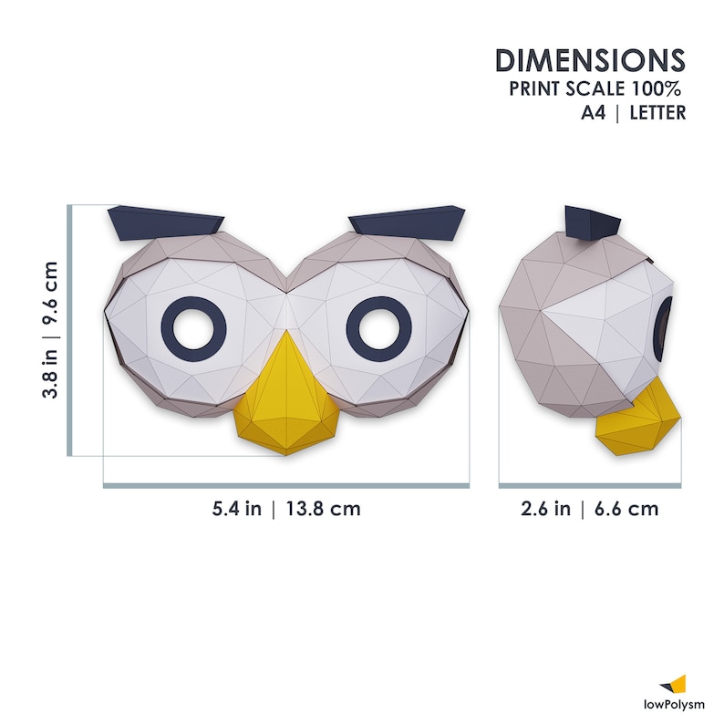 Paper craft mask - eyes dimensions