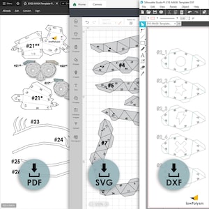 Mask template files in PDF, SVG, DXF. Patterns for Cricut -Design Space, Silhouette cutting machines.