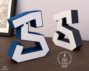 Graffiti 3D Letter S Template: Paper Alphabet, Cricut Ready (Digital Download)