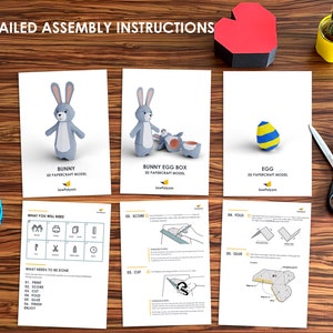 Paper 3d Bunny Papercraft Bunny Box, Low Poly Easter Bunny Template ...