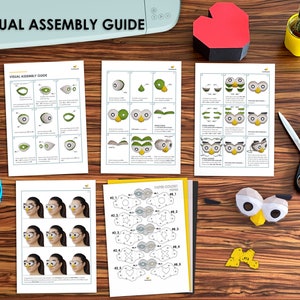 Eyes paper 3d mask illustrated step-by-step visual guide.