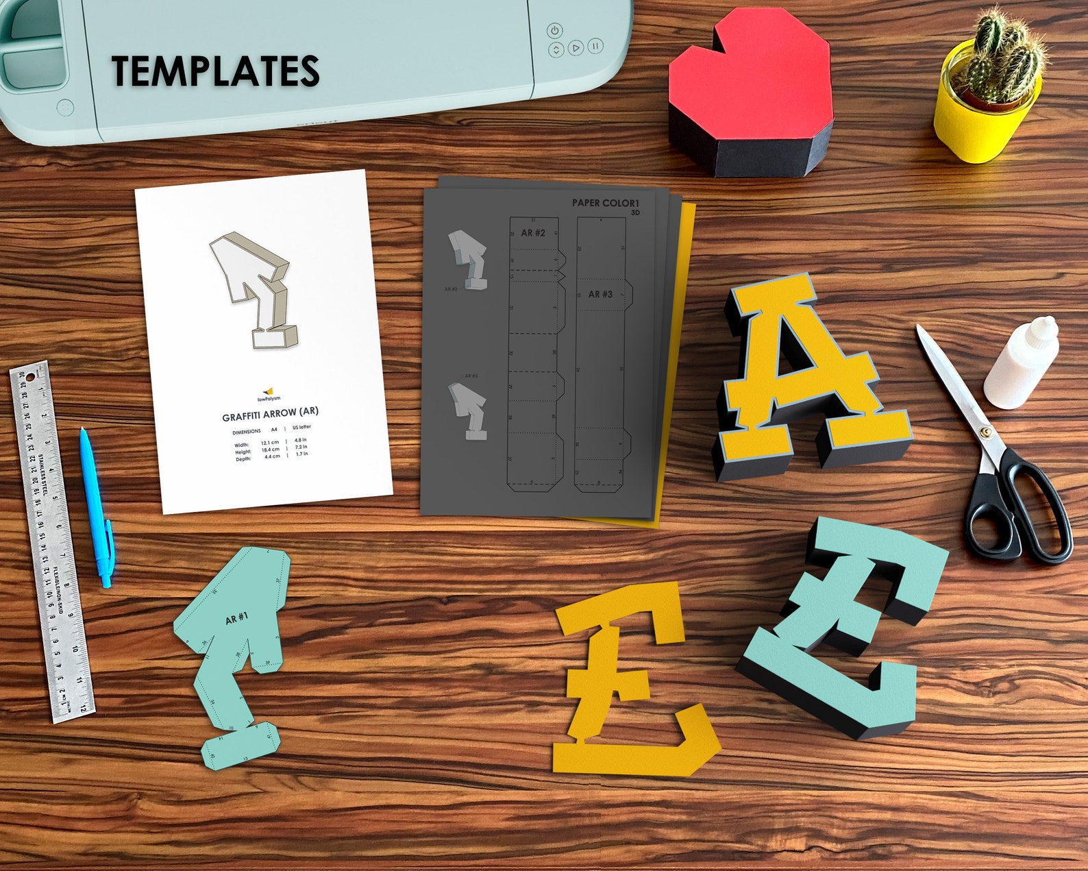 Graffiti 3D Letters Template, DIY Paper Letter, Papercraft 3D Letters ...