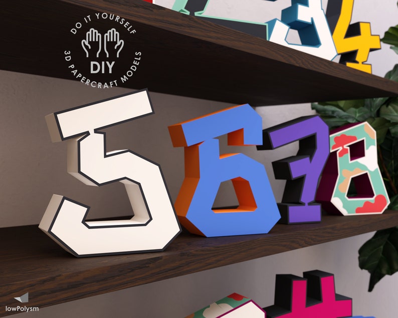 Graffiti 3D Numbers Template PDF DXF SVG Patterns, Diy Paper Number ...
