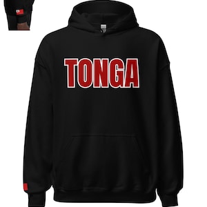 Tongaanse hoodie geborduurde vlag op pols Unisex hoodie, Tongaanse hoodie cadeau voor papa, Tongaanse vaderdagcadeau voor hem, Tongaanse echtgenoot cadeau