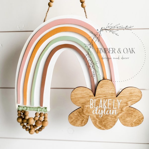 Hand tekenen digitaal bestand downloaden, Rainbow hout teken bestand, Rainbow gesneden bestand, hout snijden bestand, naam teken SVG, houten deur teken bestand