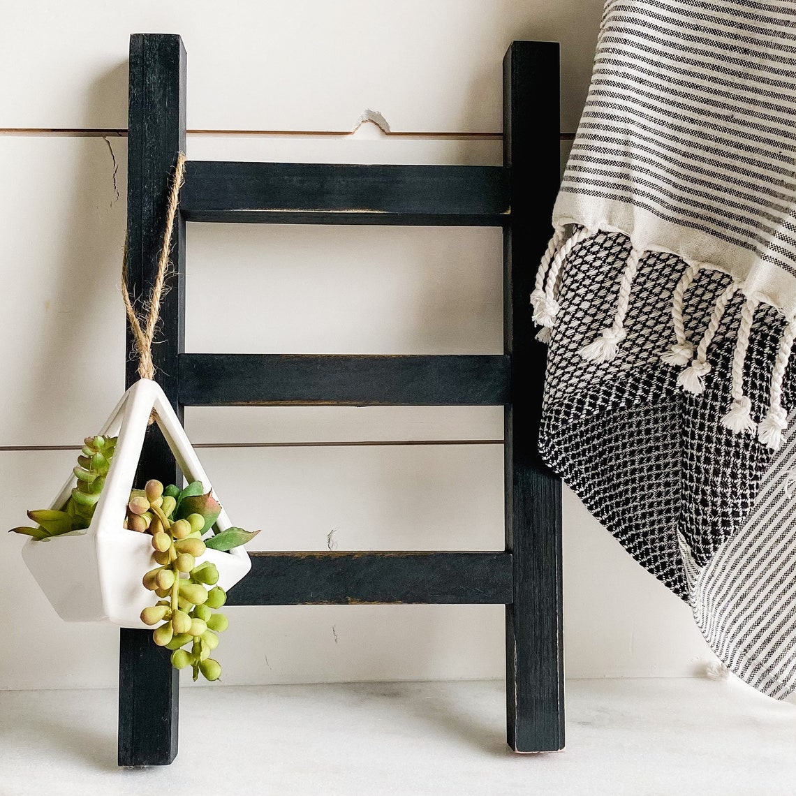 Tea Towel Ladder Mini Ladder Rustic ladder Farmhouse decor Etsy