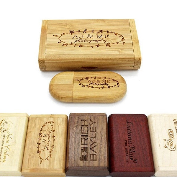 Personalisierter USB-Stick 16GB / 64GB / Logo / Gravur / Holz / Ganz INDIVIDUELL / Geschenk / Persönlich