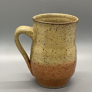 Yellow Sunshine and Sunset Speckled and Textured Wheel Thrown Stoneware Mug 10oz