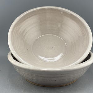 Handmade Large Ceramic Bowl: Wheel-Thrown Pottery, Eggshell Glaze