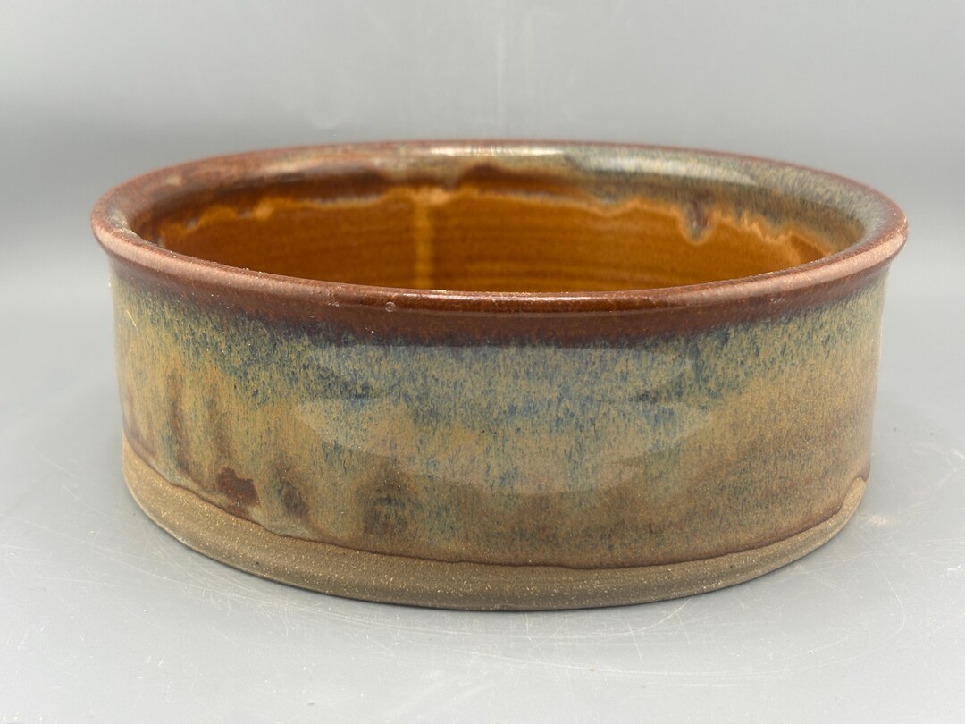 Handmade Ceramic Dog Bowl – Blue Ridge Ember Glaze, Rust Stoneware Pet ...