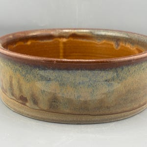 Handmade Ceramic Dog Bowl – Blue Ridge Ember Glaze, Rust Stoneware Pet Dish (3 Cup)
