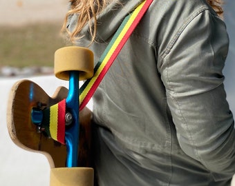 Rasta Strap, Ethiopian Flag, Roller Skate Leash, Yoga Mat Strap, Skateboard Leash, Roller Skate Strap, Skate Leash, Multipurpose Strap