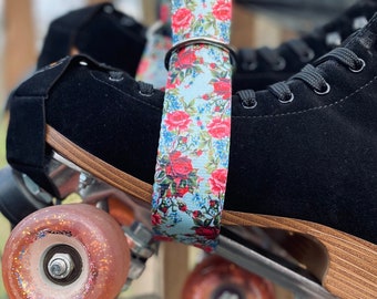 Vintage Roses Roller Skate Leash, Yoga Mat Strap, Skateboard Leash, Roller Skate Strap, Yoga Strap, Skate Leash, Roller Skater Gift