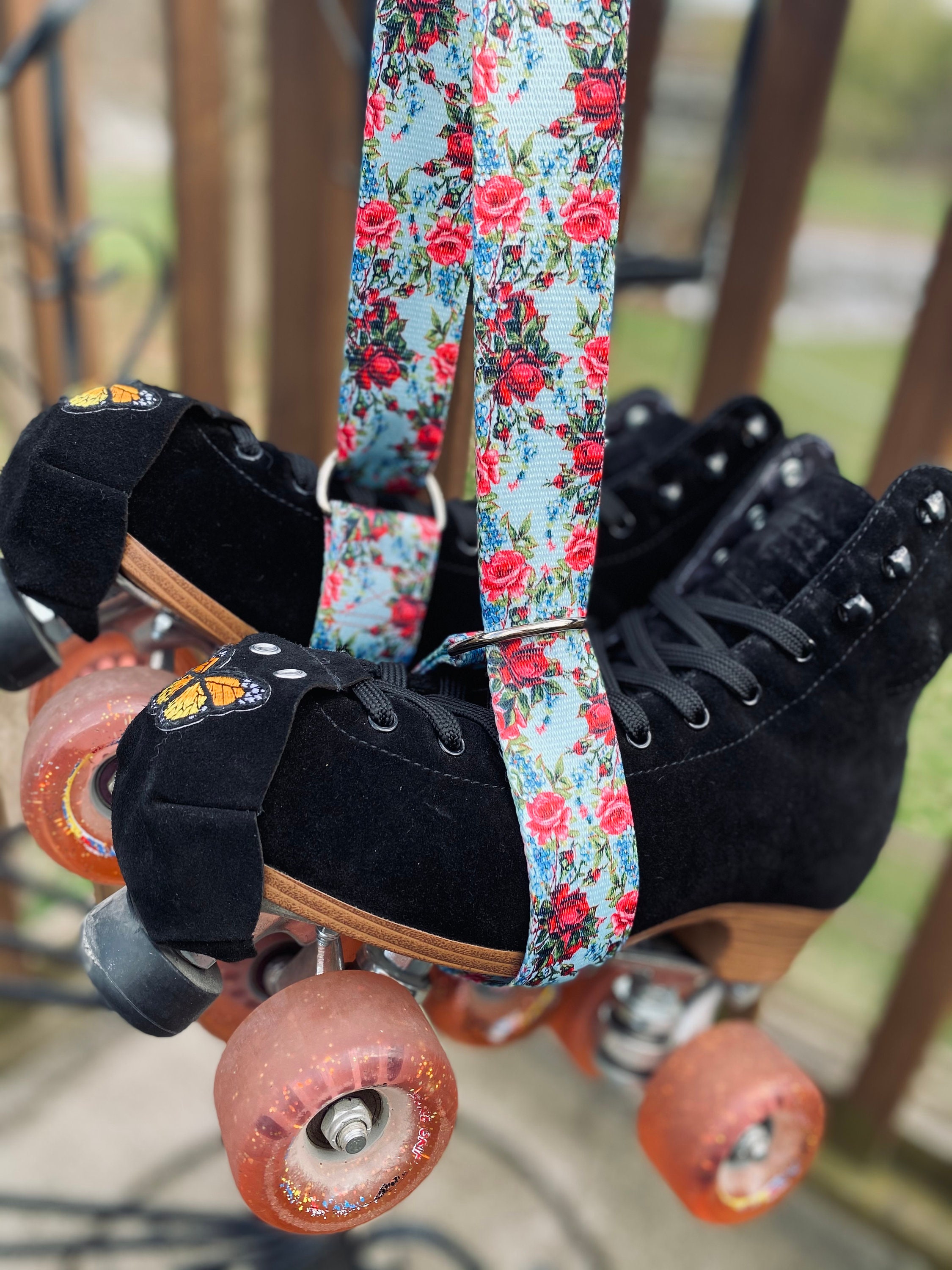 Vintage Roses Roller Skate Leash Yoga Mat Strap Skateboard Etsy Canada