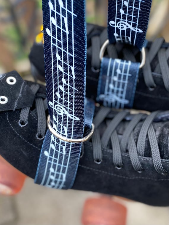 Guia de skate com notas musicais, alça para tapete de ioga, guia