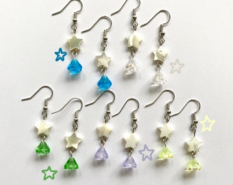 Freshwater Pearl Floral Star Earrings - Cute Jewelry