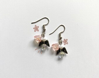 Pink Angel Earrings - Cute Jewelry