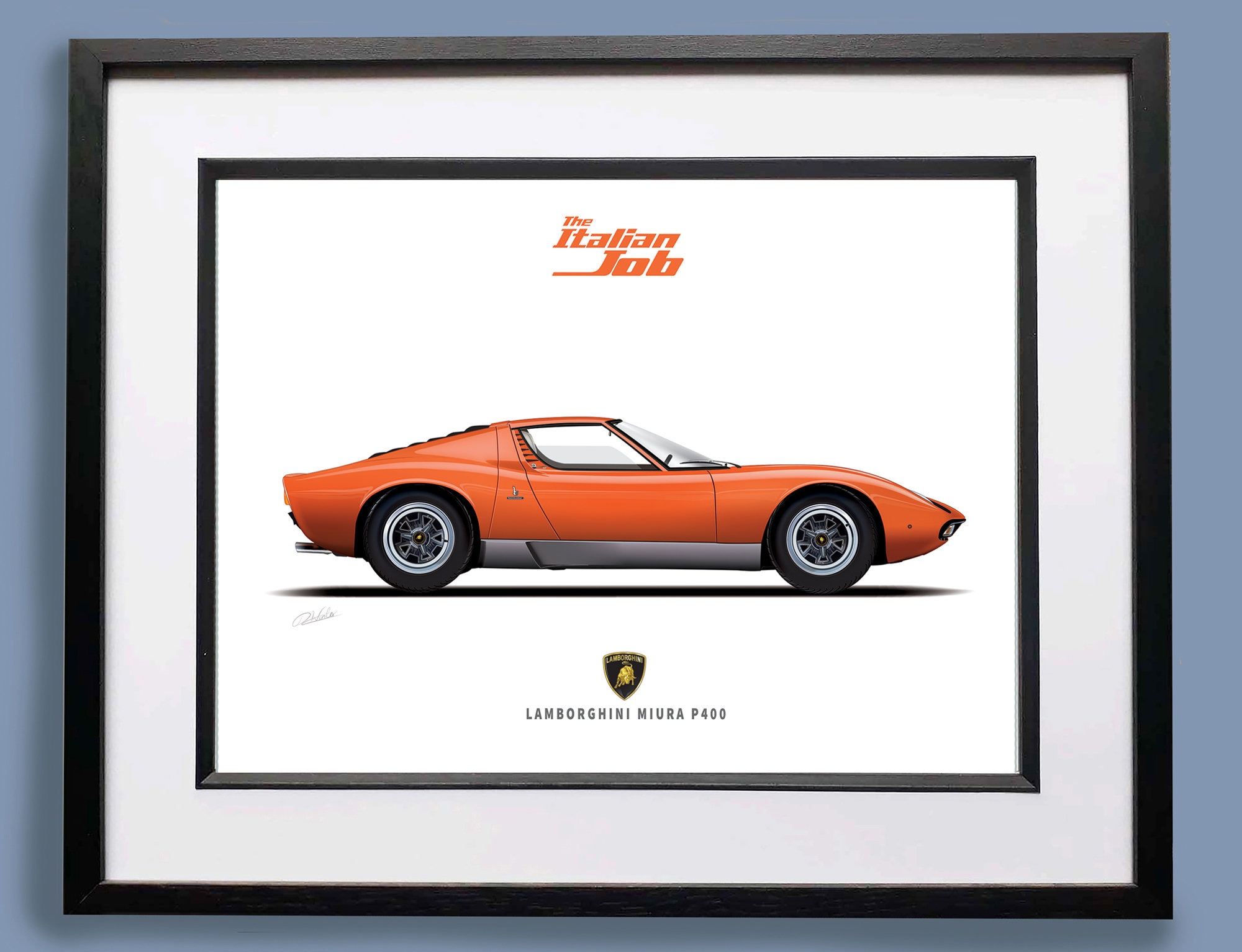 Lamborghini Miura 'the Italian Job' Illustration Art Print - Etsy