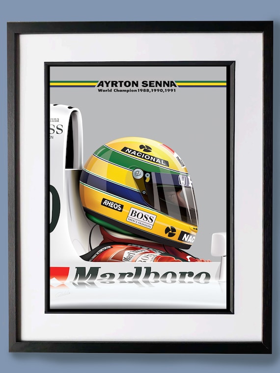 アイルトン・セナ マクラーレン イラスト：F1カーアートポスター