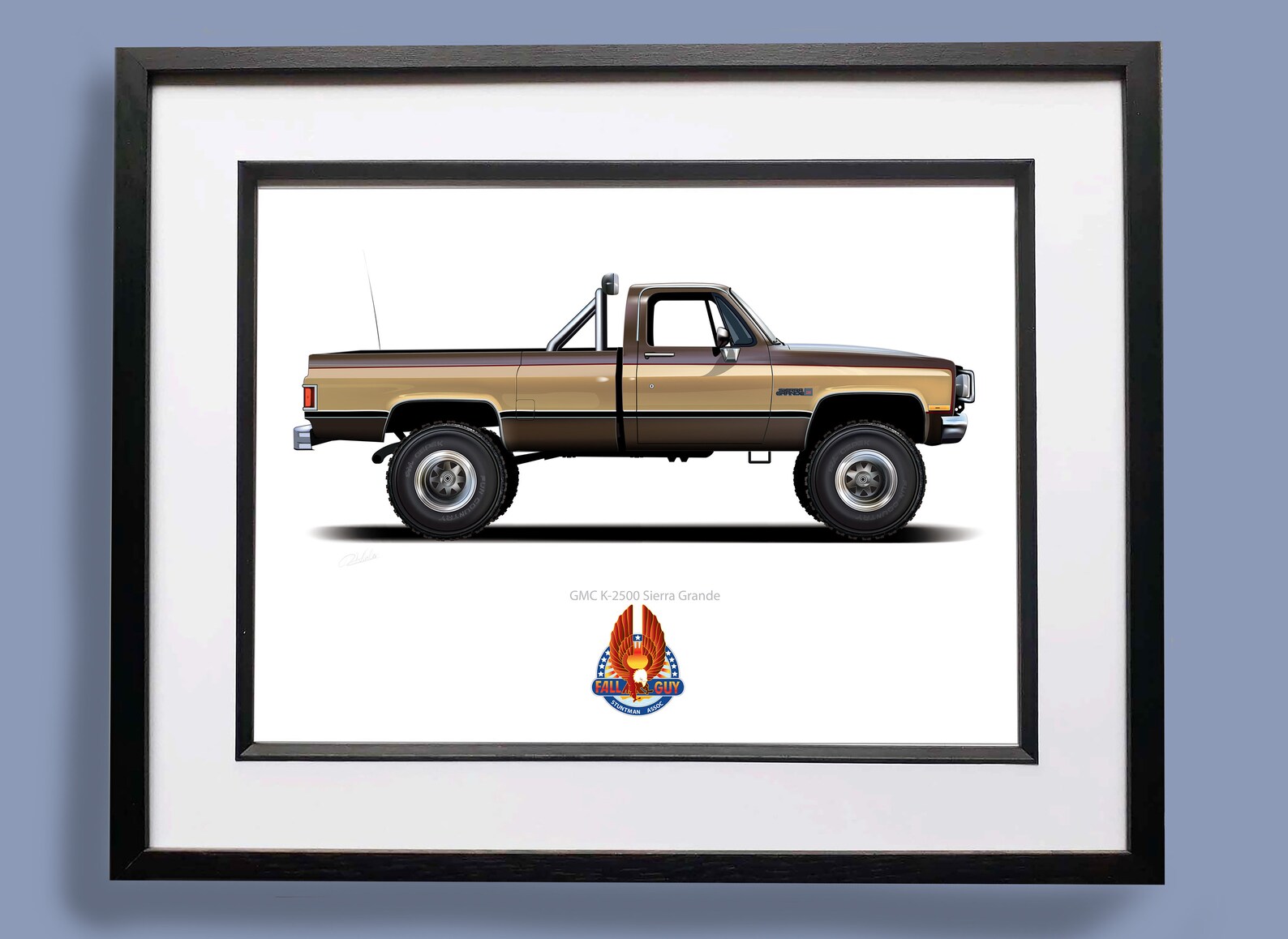 The Fall Guy truck GMC Grande Sierra Illustration Car Art Lee Etsy